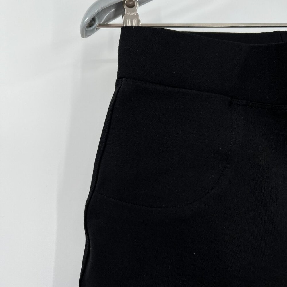Quince Women's Black Ultra-Stretch Ponte Pants Kick Flare sz L 24" Inseam NWT - Picture 3 of 7